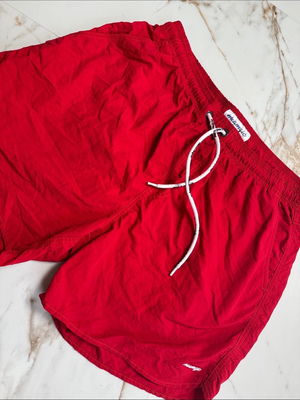 Maamgic Men’s Red Swim Shorts Sz XL Beach Surf Resortwear Trendy